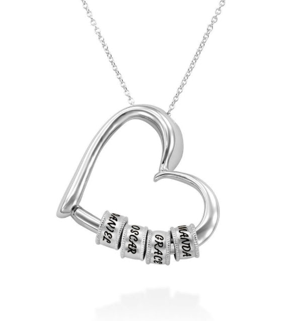 Thanks&Giving Heart Love Simple Beaded Pendant Necklace