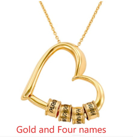 Thanks&Giving Heart Love Simple Beaded Pendant Necklace