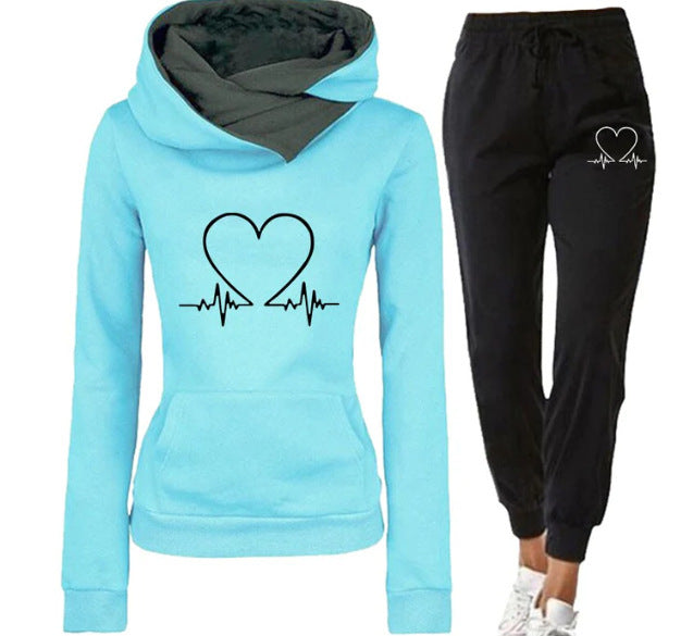 Heartbeat of my Valentine Custom Printed Sweatshirt and matching Jogger Pants Suit - Men's and Women's