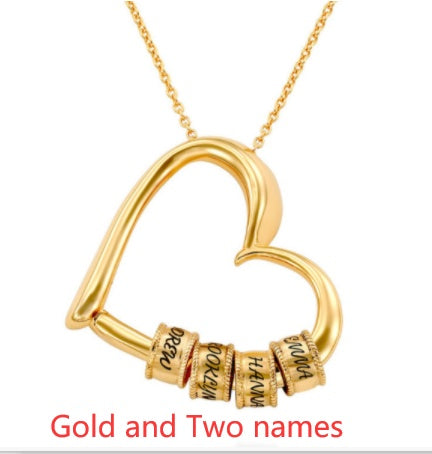 Thanks&Giving Heart Love Simple Beaded Pendant Necklace