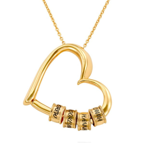 Thanks&Giving Heart Love Simple Beaded Pendant Necklace