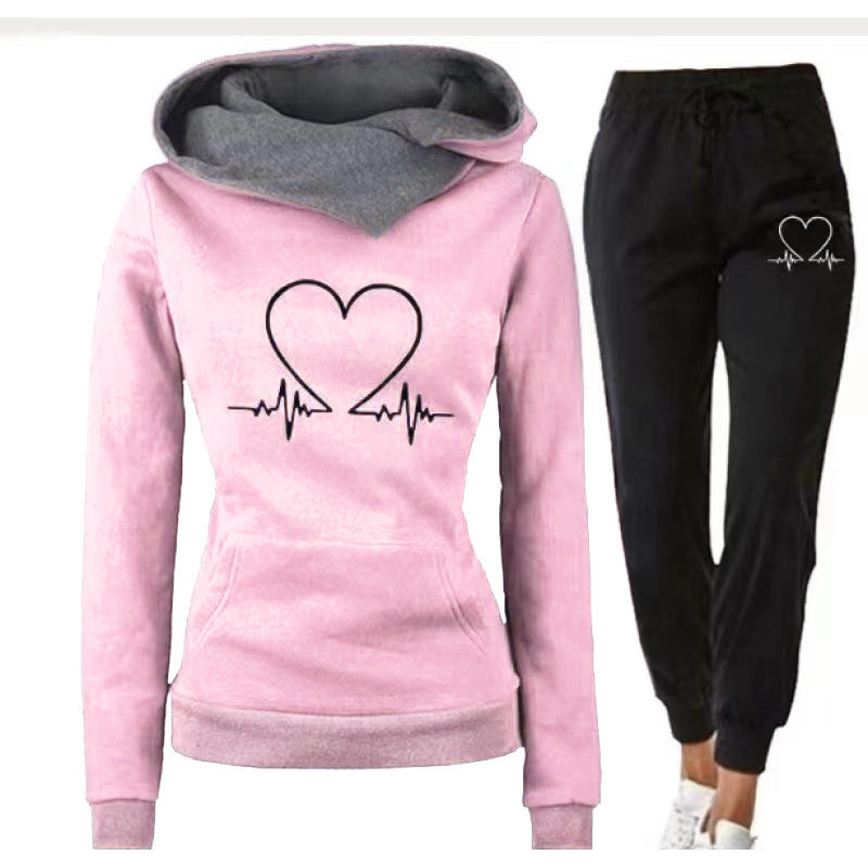 Heartbeat of my Valentine Custom Printed Sweatshirt and matching Jogger Pants Suit - Men's and Women's