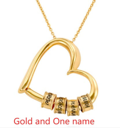 Thanks&Giving Heart Love Simple Beaded Pendant Necklace