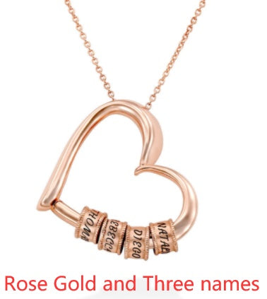 Thanks&Giving Heart Love Simple Beaded Pendant Necklace