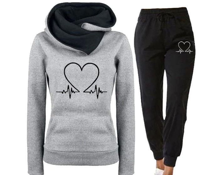 Heartbeat of my Valentine Custom Printed Sweatshirt and matching Jogger Pants Suit - Men's and Women's