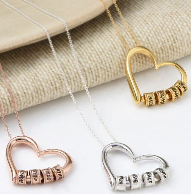 Thanks&Giving Heart Love Simple Beaded Pendant Necklace