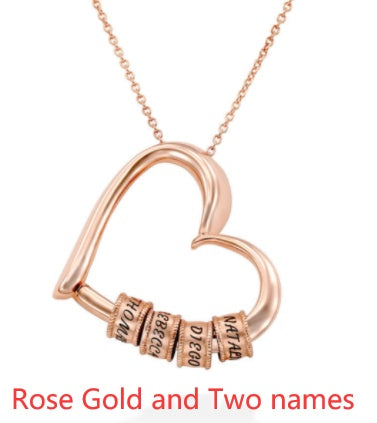 Thanks&Giving Heart Love Simple Beaded Pendant Necklace