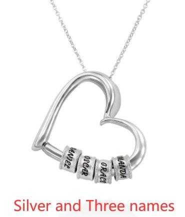 Thanks&Giving Heart Love Simple Beaded Pendant Necklace