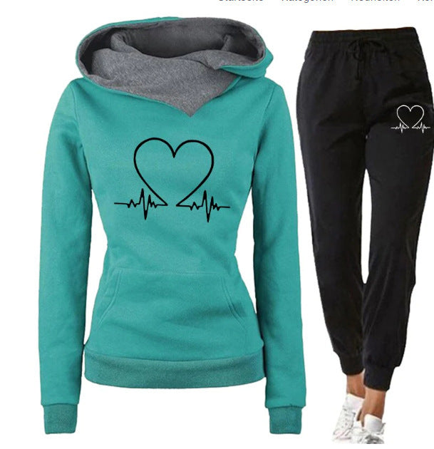 Heartbeat of my Valentine Custom Printed Sweatshirt and matching Jogger Pants Suit - Men's and Women's