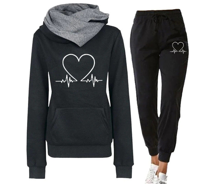 Heartbeat of my Valentine Custom Printed Sweatshirt and matching Jogger Pants Suit - Men's and Women's