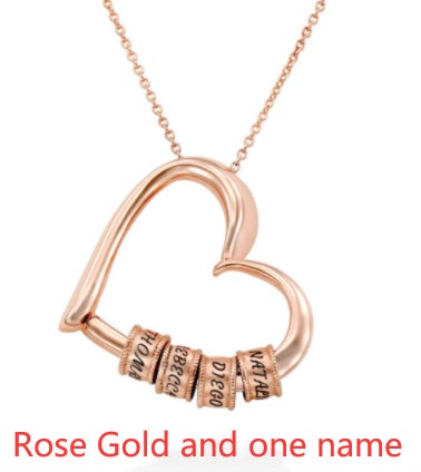 Thanks&Giving Heart Love Simple Beaded Pendant Necklace
