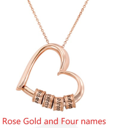 Thanks&Giving Heart Love Simple Beaded Pendant Necklace