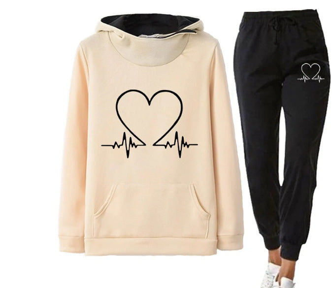 Heartbeat of my Valentine Custom Printed Sweatshirt and matching Jogger Pants Suit - Men's and Women's