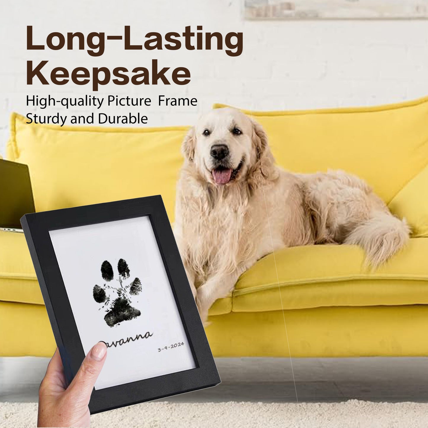 2025 Pet Paw Printing Frame Kit Personalized Memorial Picture Frame With Ink Customization Tool Keepsake Picture Frame Kit DIY Dog Pet Gift