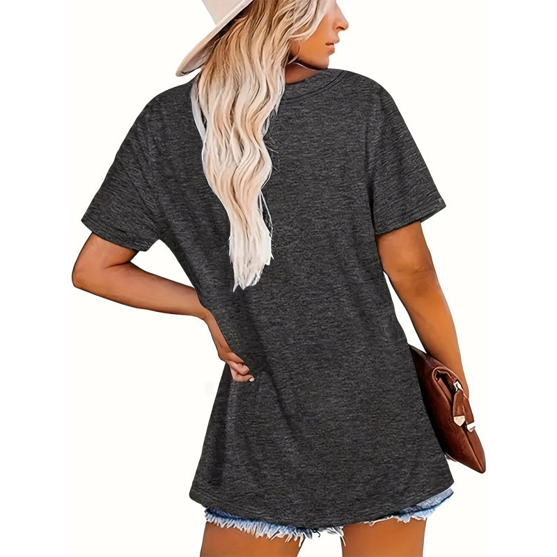 Women's Chicken Breeds Print Round Neck Tee - Fun Casual Summer Top