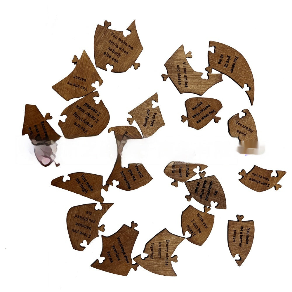 Reasons Why I Love You Wooden Heart Jigsaw Puzzle for Valentine's Day, Wedding Anniversary, For Wife or Husband, Birthday Gifts