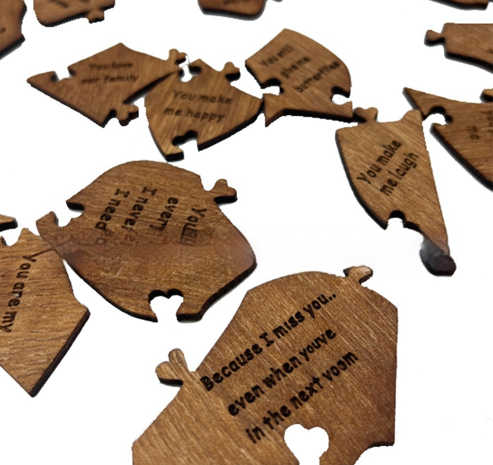 Reasons Why I Love You Wooden Heart Jigsaw Puzzle for Valentine's Day, Wedding Anniversary, For Wife or Husband, Birthday Gifts