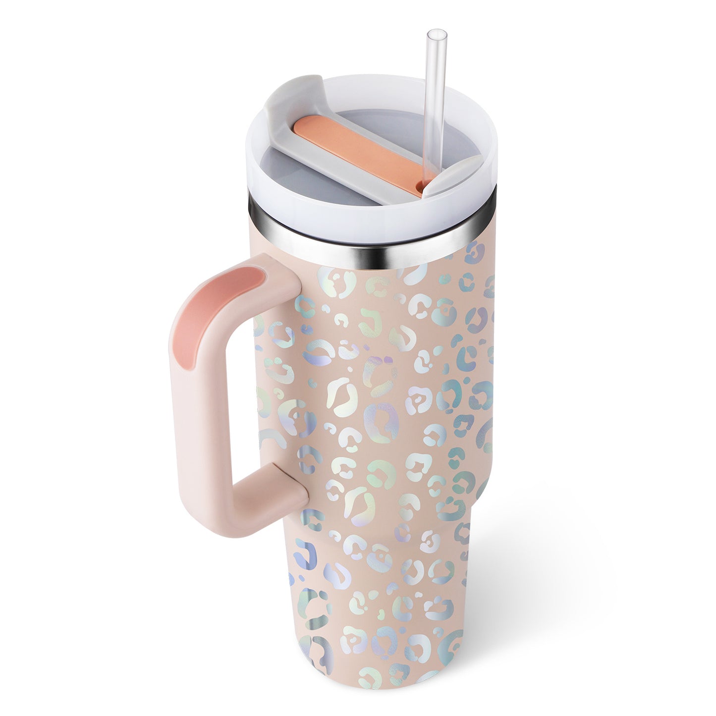 40 Oz Tumbler With Handle & Straw, Stainless Steel, Insulated, New Designs!
