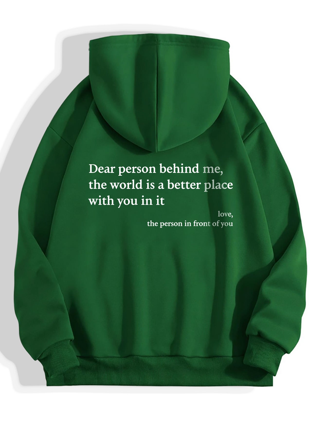 Dear Person Behind Me,Women's Plush Kangaroo Pocket Drawstring Printed Unisex Trendy Hoodie