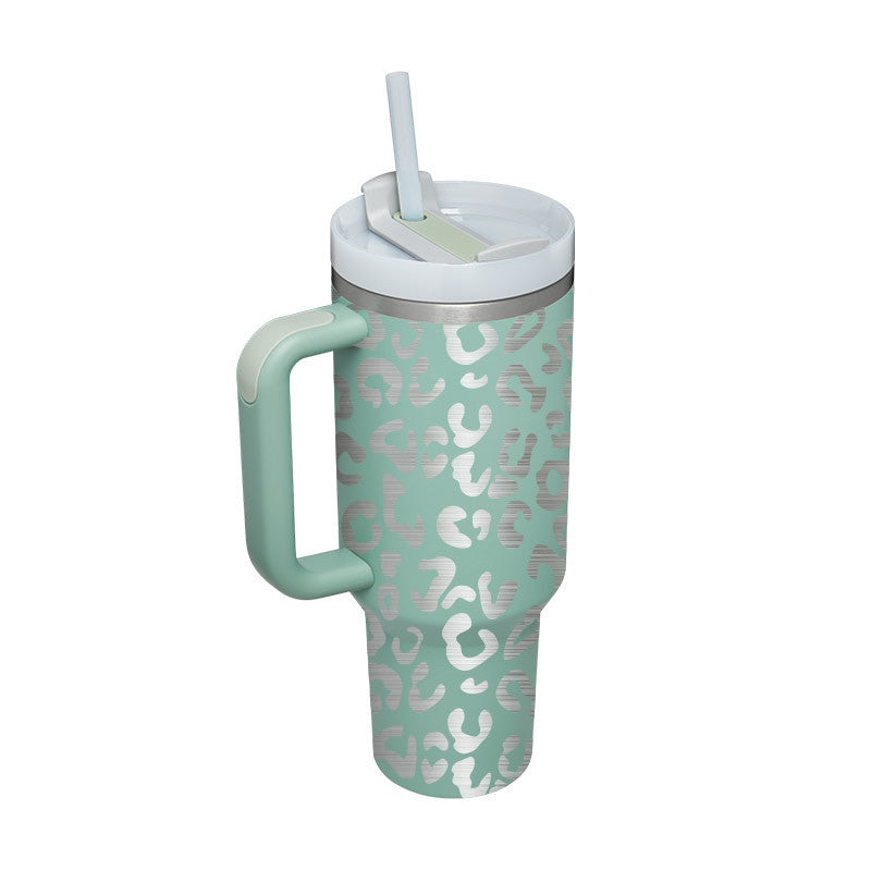 40 Oz Tumbler With Handle & Straw, Stainless Steel, Insulated, New Designs!