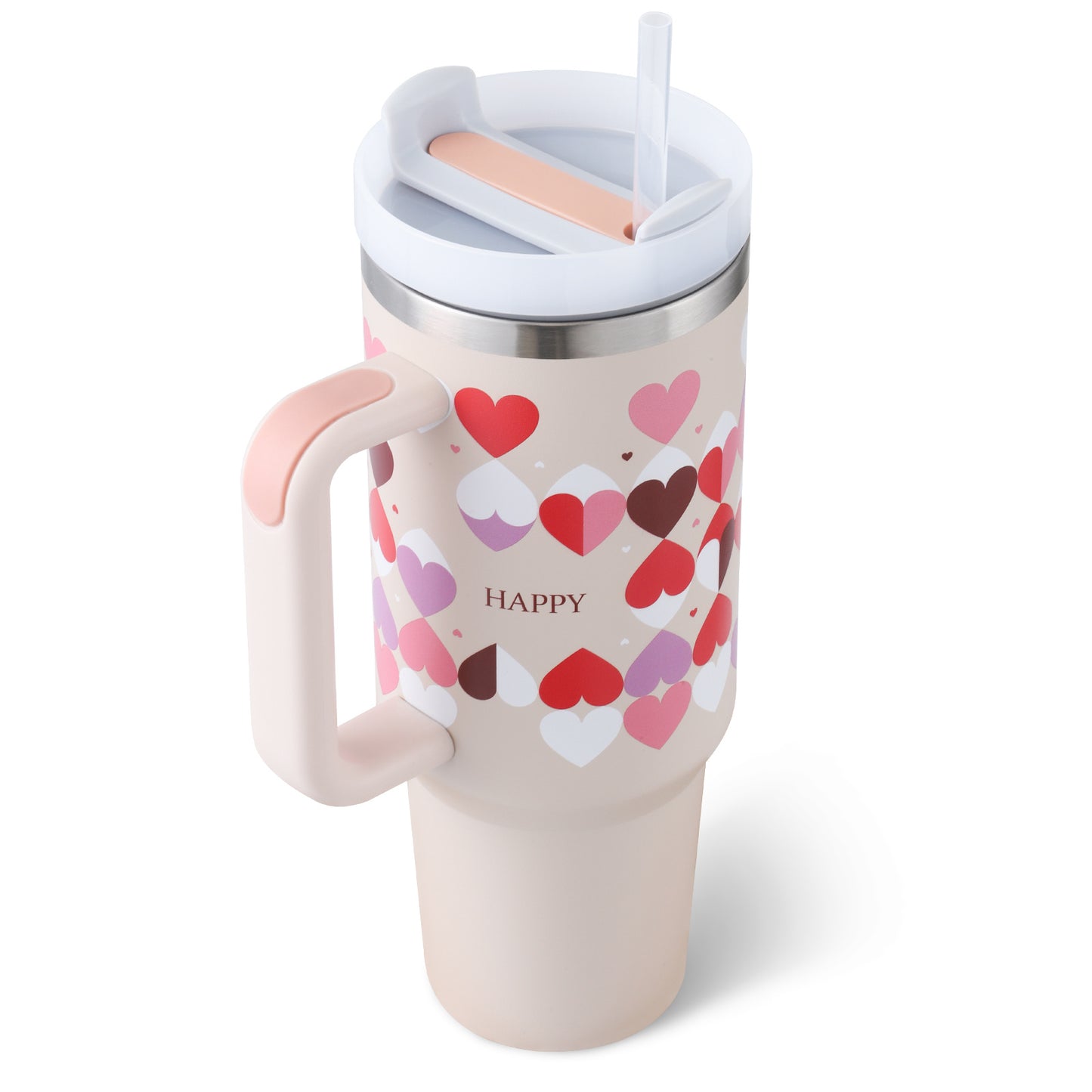 40 Oz Tumbler With Handle & Straw, Stainless Steel, Insulated, New Designs!