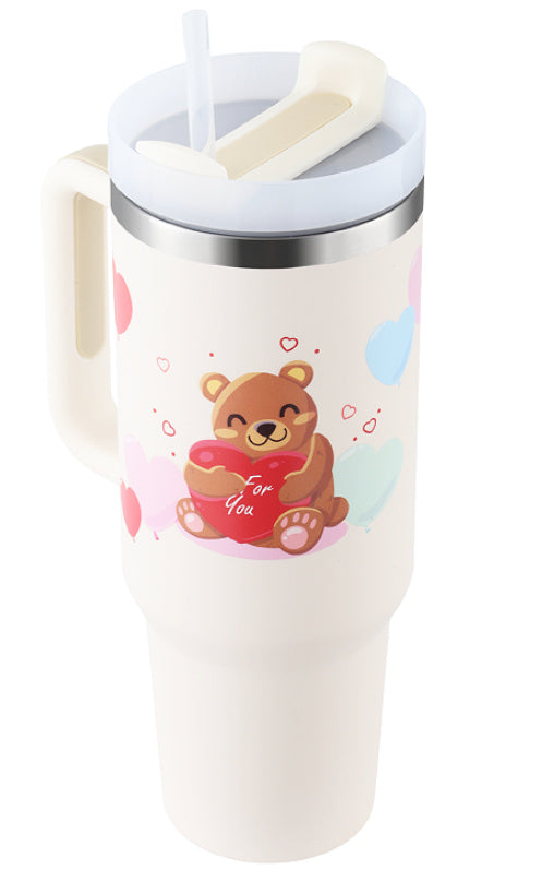 40 Oz Tumbler With Handle & Straw, Stainless Steel, Insulated, New Designs!