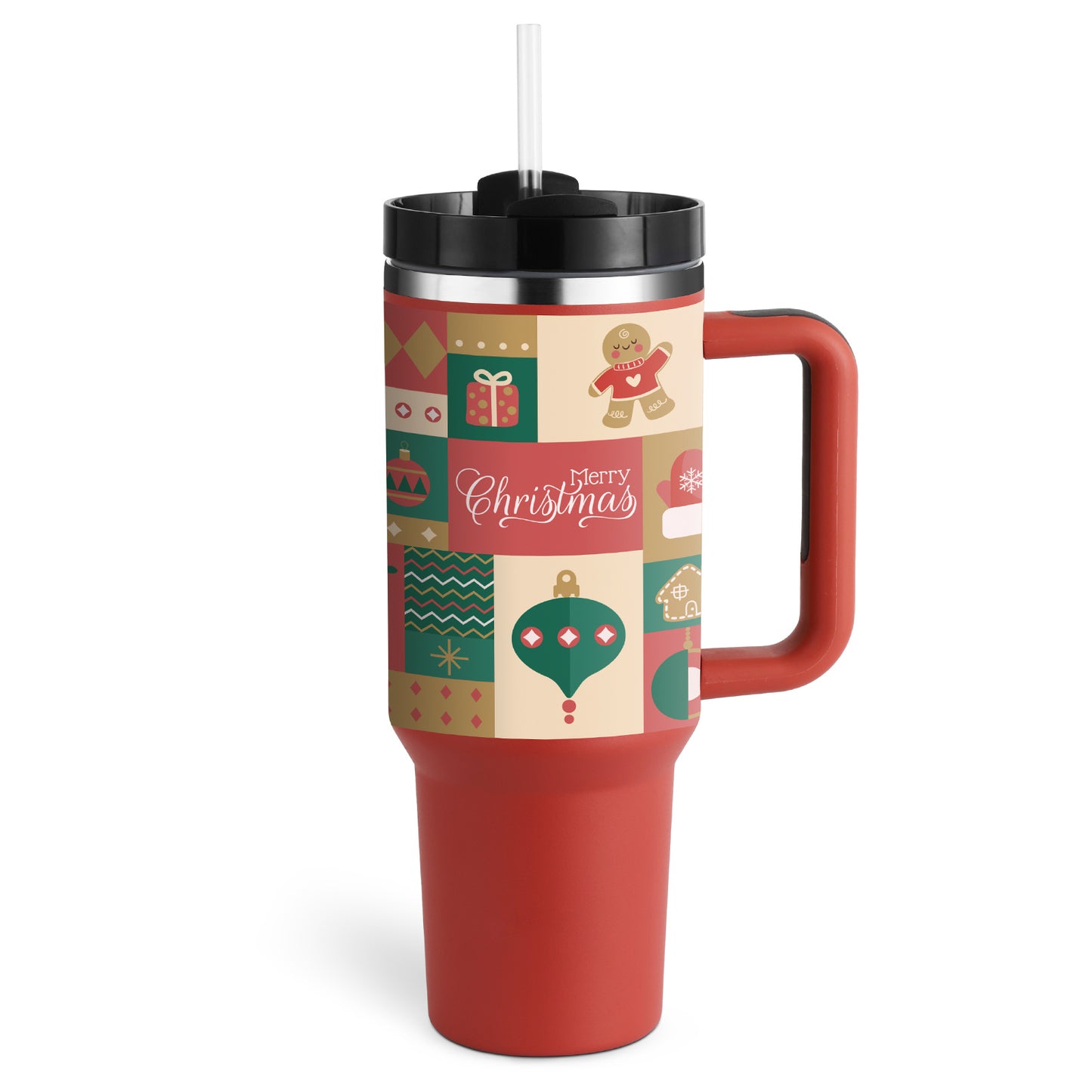 40 Oz Tumbler With Handle & Straw, Stainless Steel, Insulated, New Designs!