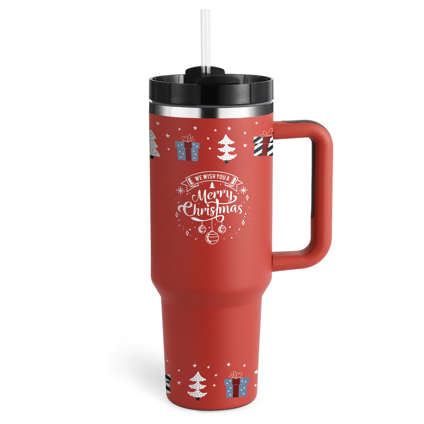 40 Oz Tumbler With Handle & Straw, Stainless Steel, Insulated, New Designs!