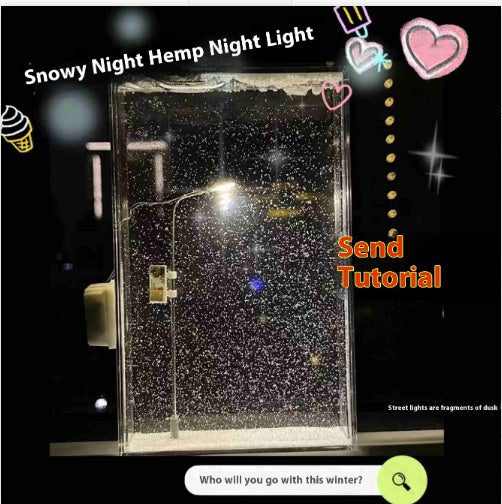 Magic Snowy Landscape Night Lights Small Street Light Snowy Flowing Night DIY Valentine's Day Christmas Lights Christmas Desktop Decor Handmade