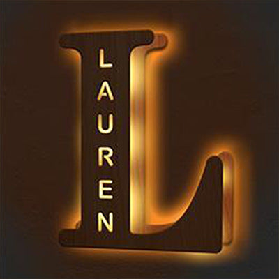 Personalized Custom Letter Lamp, English, Name