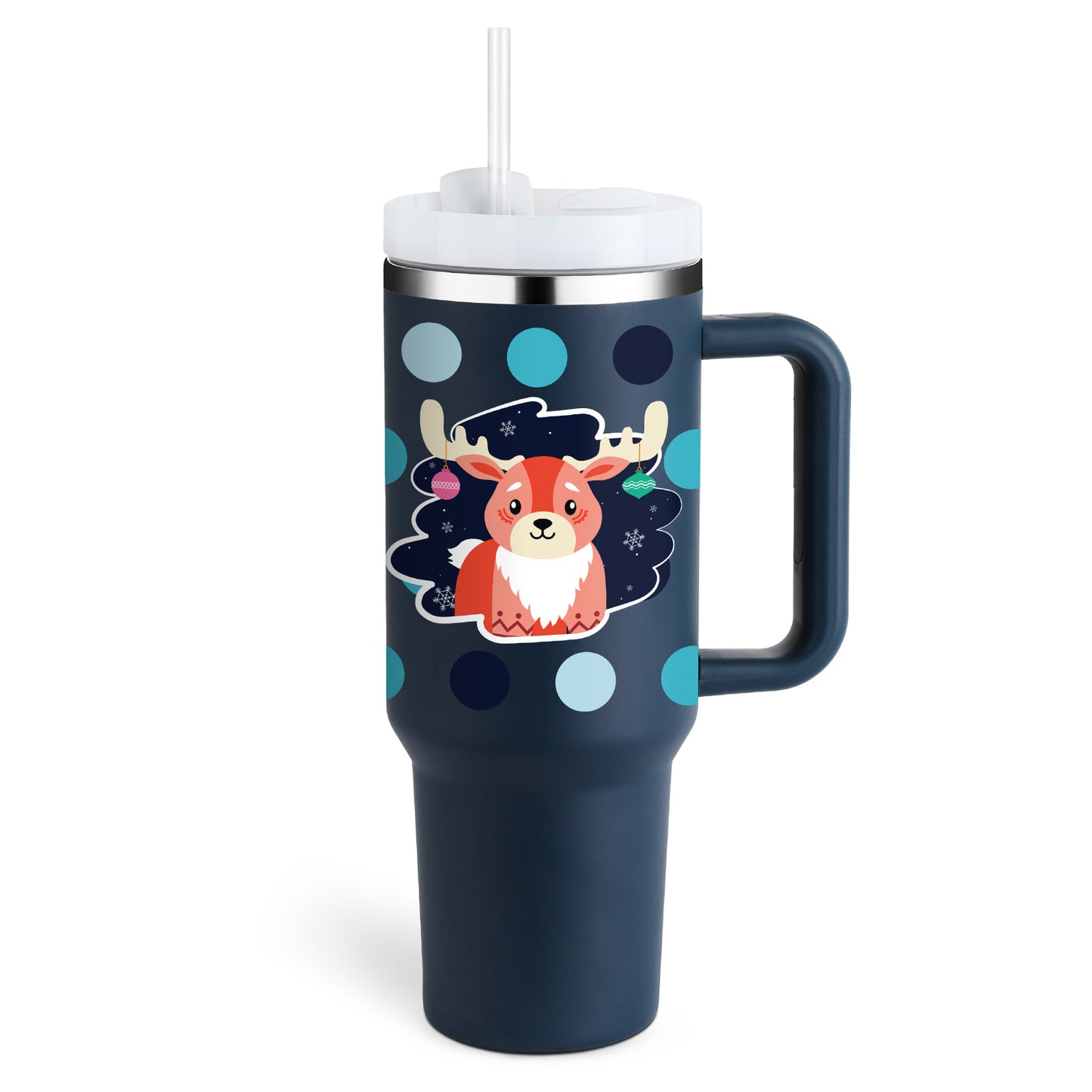 40 Oz Tumbler With Handle & Straw, Stainless Steel, Insulated, New Designs!
