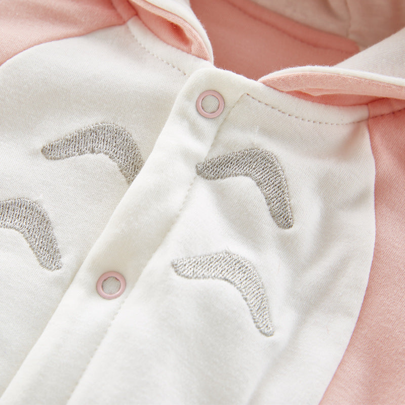 Bunny baby onesies, cotton padded romper, thickened, hooded