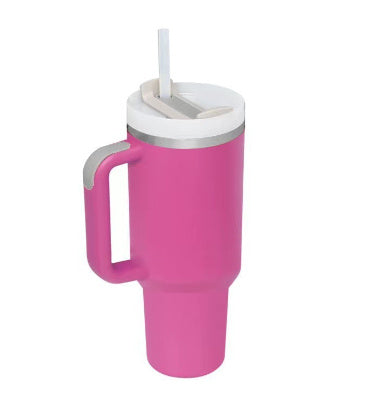40 Oz Tumbler With Handle & Straw, Stainless Steel, Insulated, New Designs!