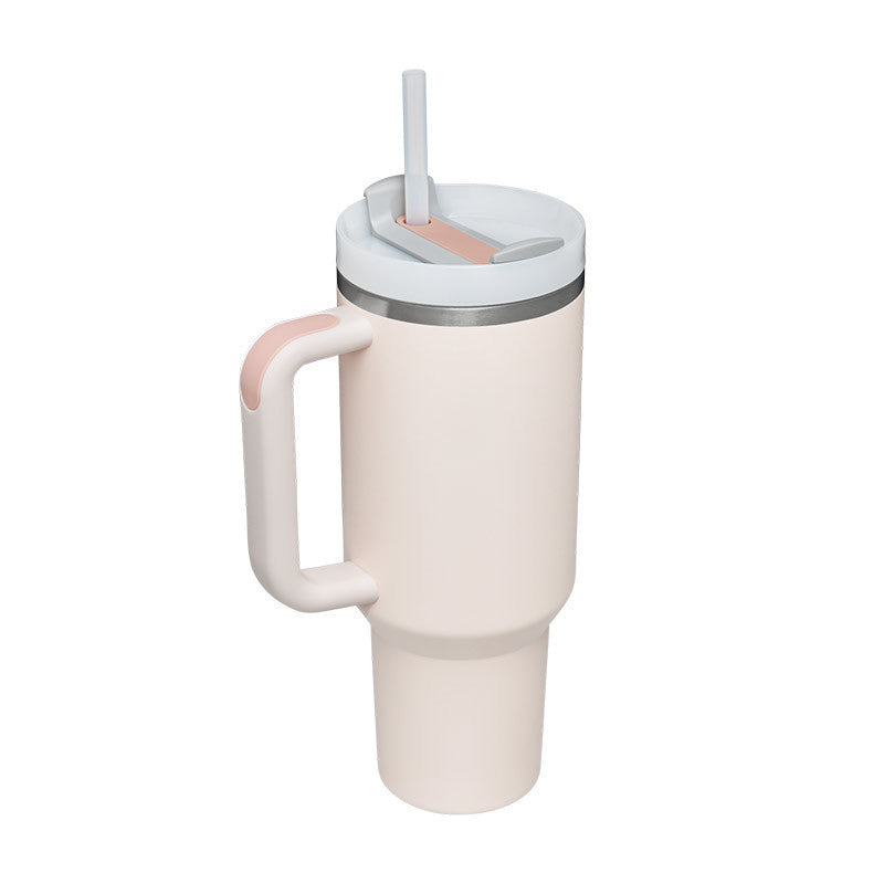 40 Oz Tumbler With Handle & Straw, Stainless Steel, Insulated, New Designs!