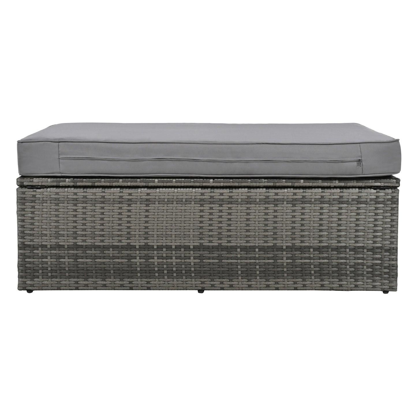 2-Piece Rattan Outdoor Patio Bench Lounge Roof Set, Effective UV Protection Fabric & Waterproof, TREXM