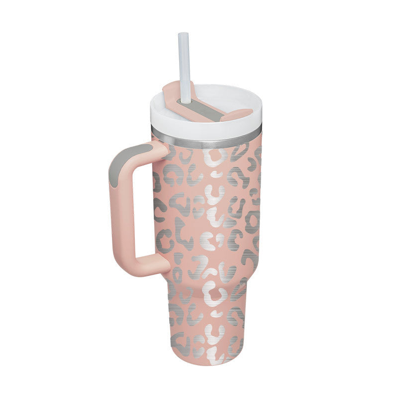 40 Oz Tumbler With Handle & Straw, Stainless Steel, Insulated, New Designs!