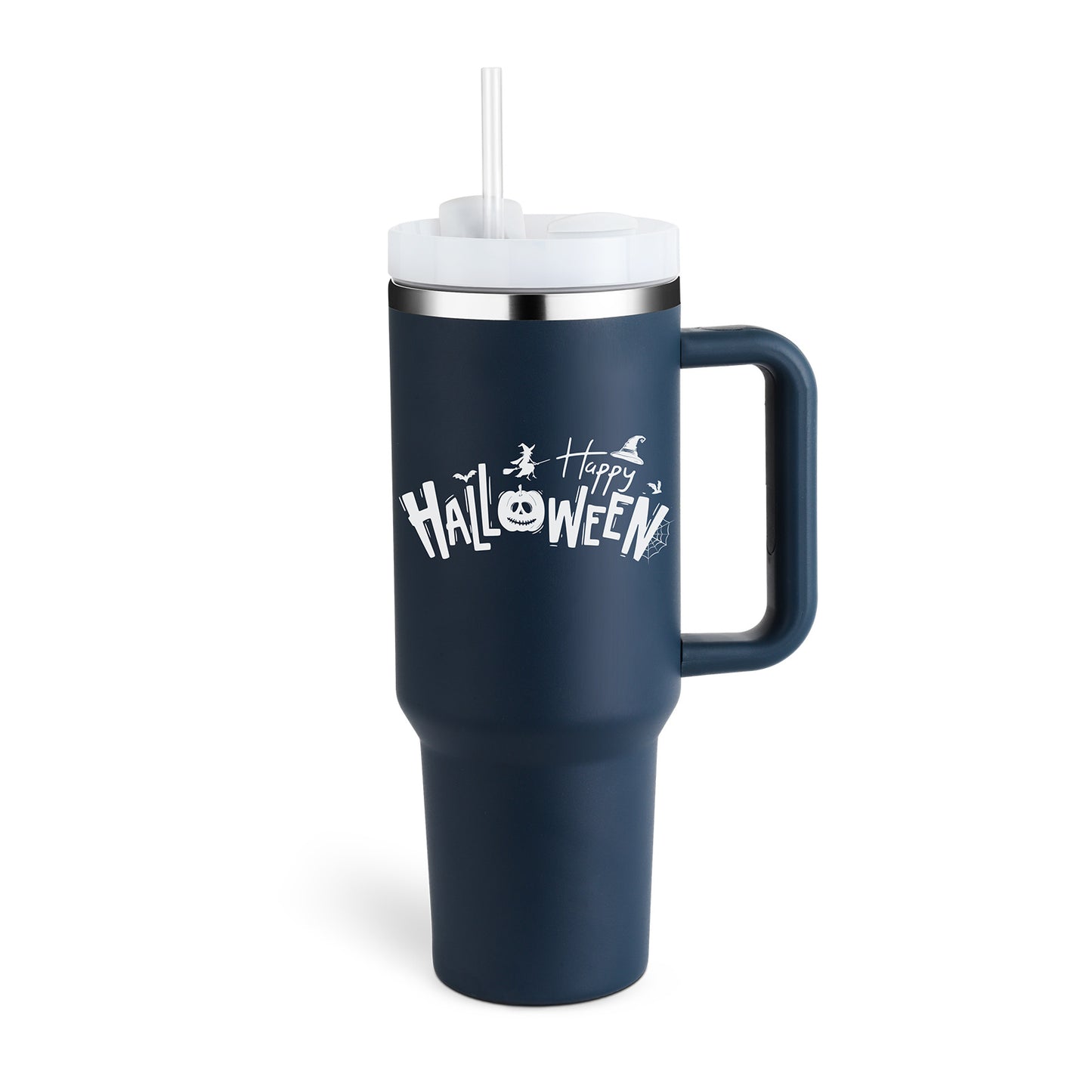 40 Oz Tumbler With Handle & Straw, Stainless Steel, Insulated, New Designs!