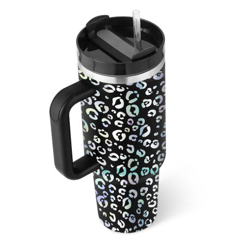 40 Oz Tumbler With Handle & Straw, Stainless Steel, Insulated, New Designs!