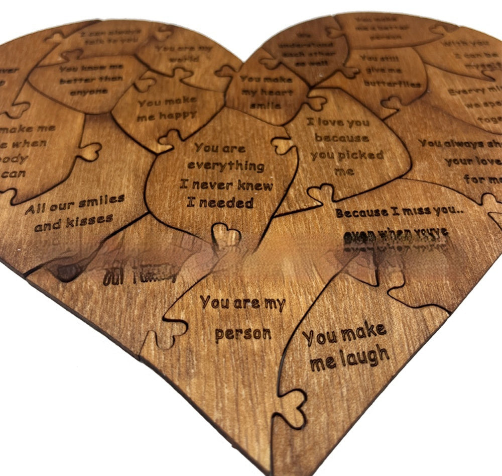 Reasons Why I Love You Wooden Heart Jigsaw Puzzle for Valentine's Day, Wedding Anniversary, For Wife or Husband, Birthday Gifts