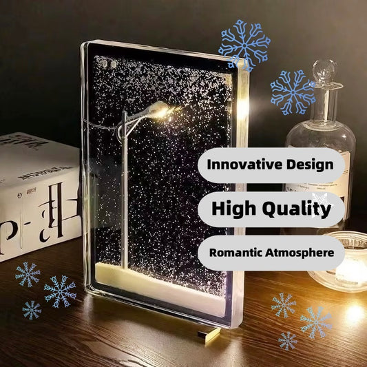Magic Snowy Landscape Night Lights Small Street Light Snowy Flowing Night DIY Valentine's Day Christmas Lights Christmas Desktop Decor Handmade