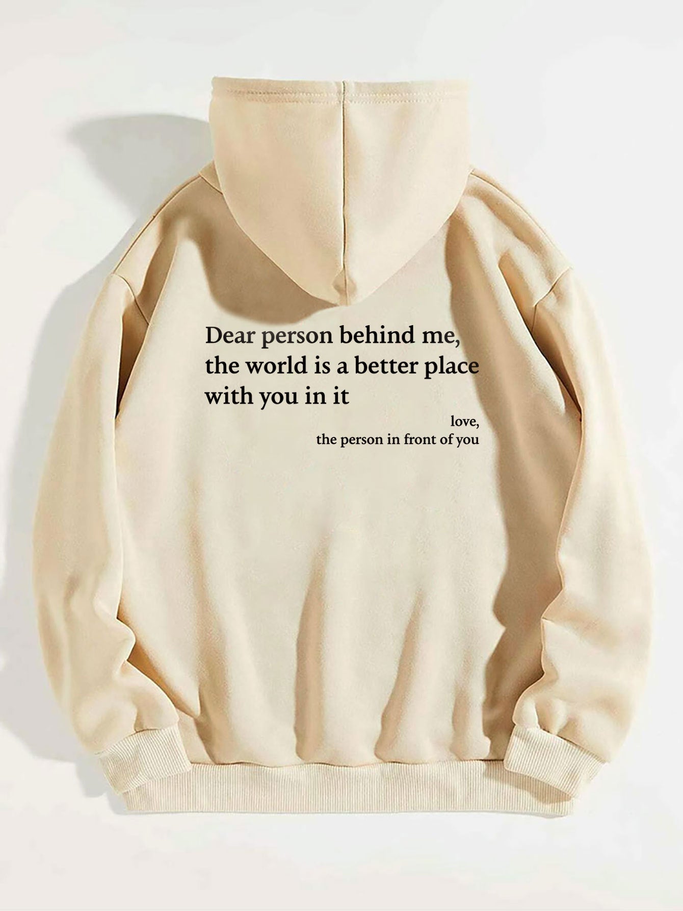 Dear Person Behind Me,Women's Plush Kangaroo Pocket Drawstring Printed Unisex Trendy Hoodie