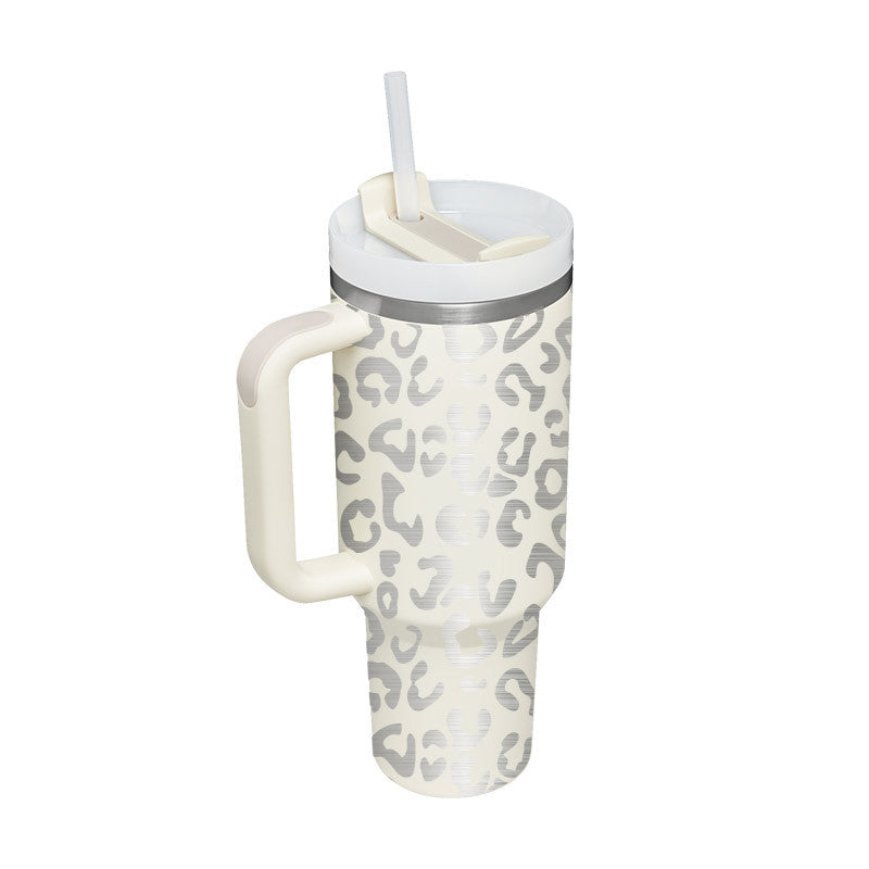 40 Oz Tumbler With Handle & Straw, Stainless Steel, Insulated, New Designs!