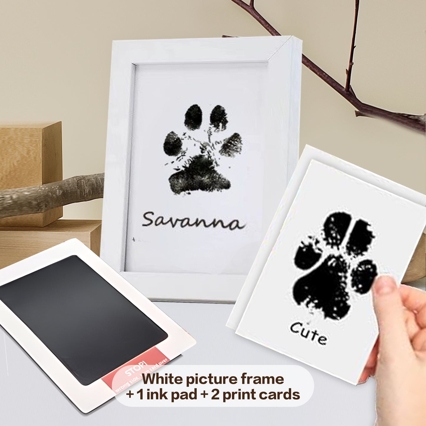 2025 Pet Paw Printing Frame Kit Personalized Memorial Picture Frame With Ink Customization Tool Keepsake Picture Frame Kit DIY Dog Pet Gift