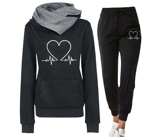 Heartbeat of my Valentine Custom Printed Sweatshirt and matching Jogger Pants Suit - Men's and Women's