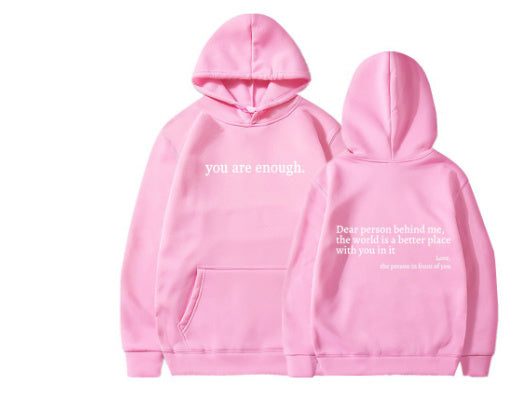 Dear Person Behind Me,Women's Plush Kangaroo Pocket Drawstring Printed Unisex Trendy Hoodie