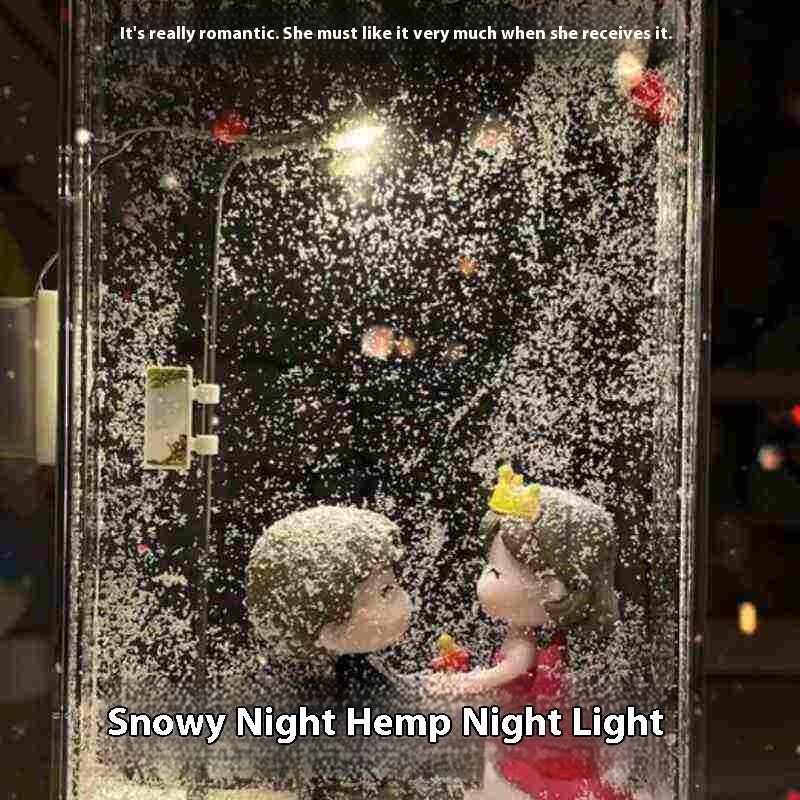 Magic Snowy Landscape Night Lights Small Street Light Snowy Flowing Night DIY Valentine's Day Christmas Lights Christmas Desktop Decor Handmade