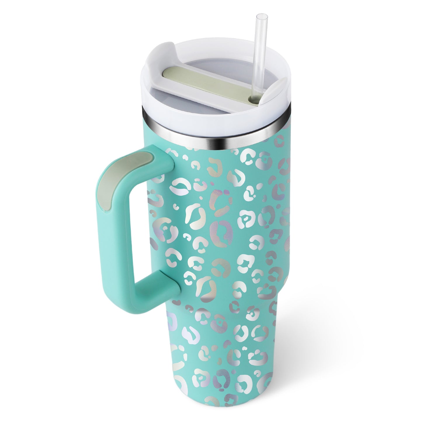 40 Oz Tumbler With Handle & Straw, Stainless Steel, Insulated, New Designs!