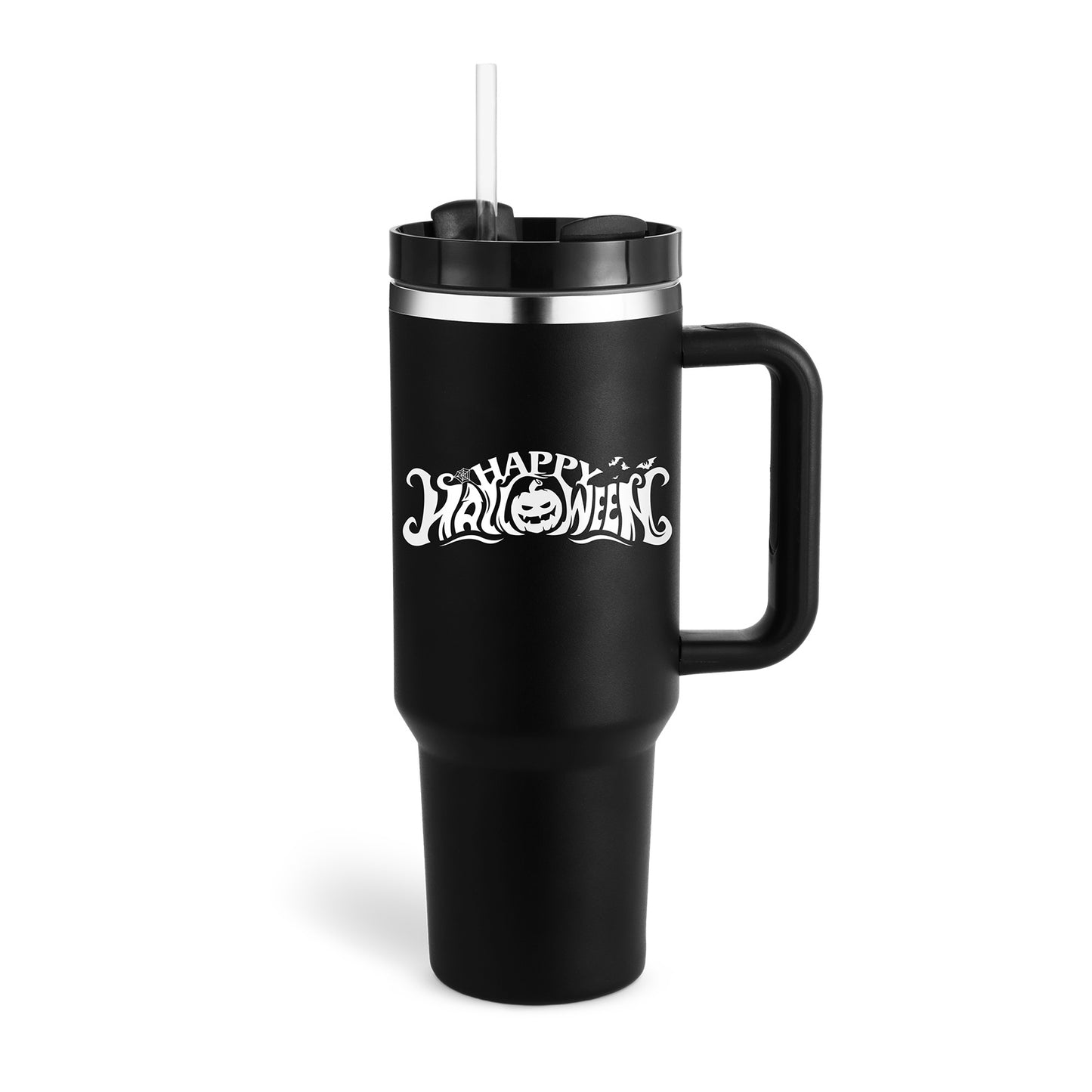 40 Oz Tumbler With Handle & Straw, Stainless Steel, Insulated, New Designs!