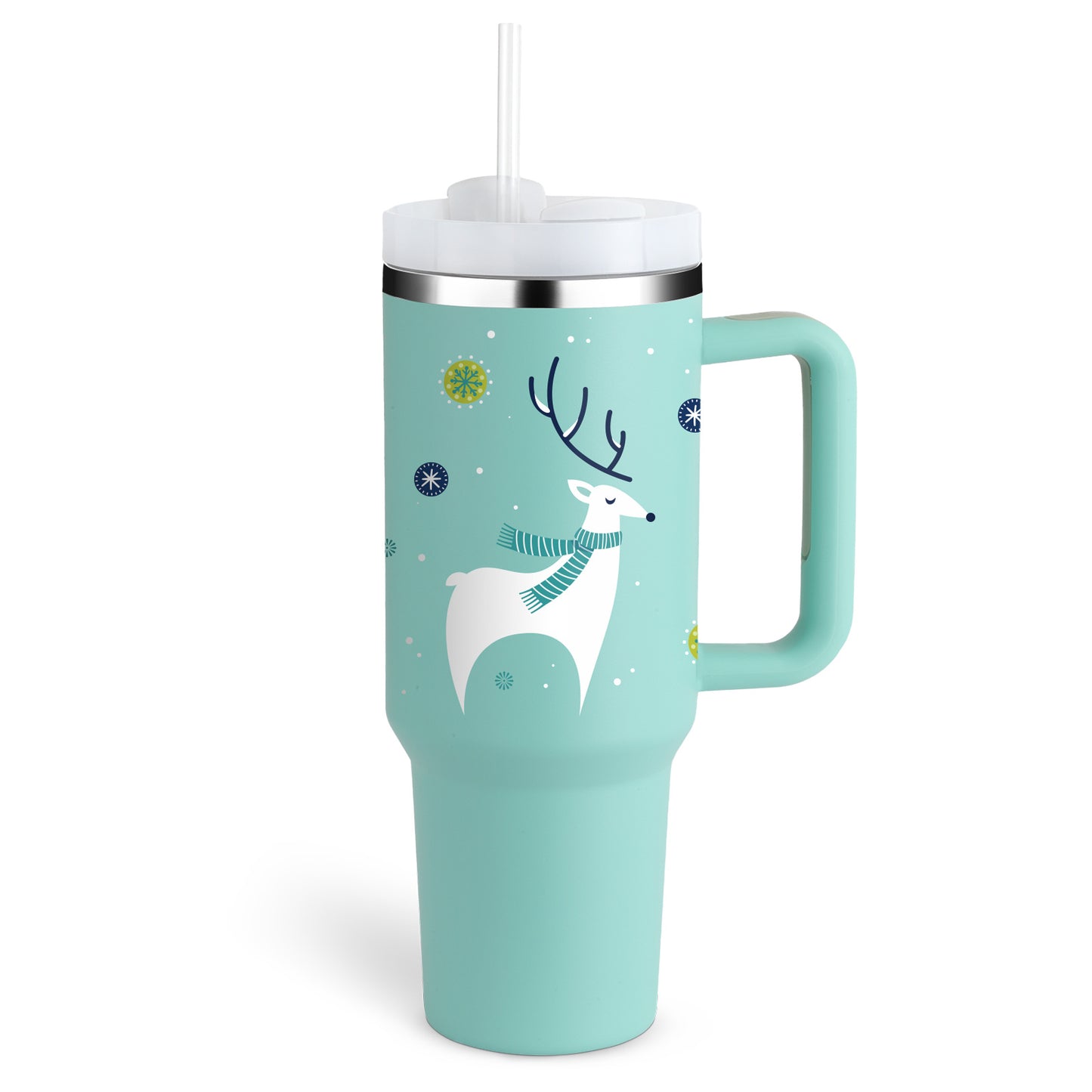 40 Oz Tumbler With Handle & Straw, Stainless Steel, Insulated, New Designs!