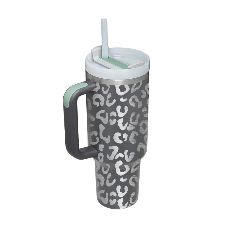40 Oz Tumbler With Handle & Straw, Stainless Steel, Insulated, New Designs!